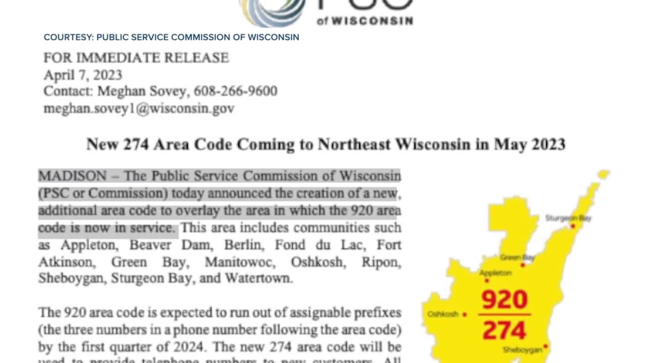 New area code coming to Northeast Wisconsin