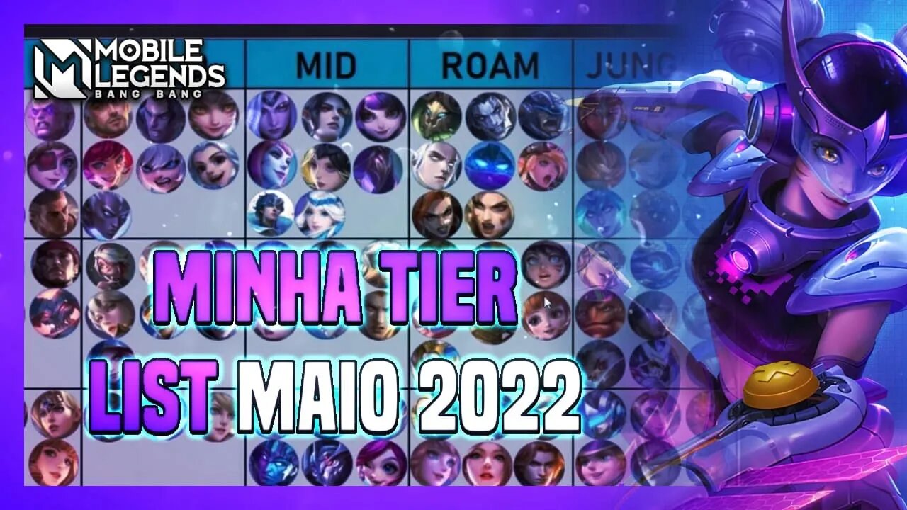 MINHA TIER LIST MEGA EXPLICATIVA DE MAIO 2022 | MELHORES E PIORES HERÓIS | mlbb