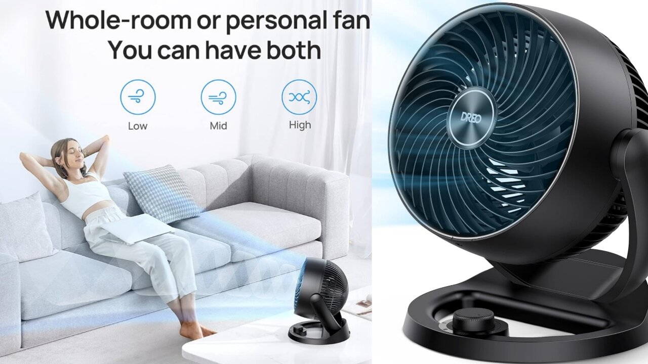 Fans for Home Bedroom, Table Air Circulator Fan for Whole Room