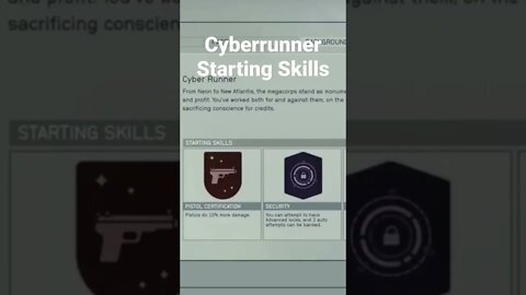 Cyberrunner Starting Skills | Starfield #starfield