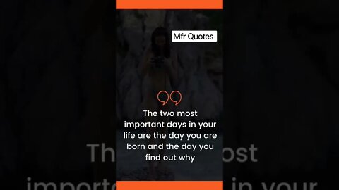 The two most important days in your life... mfrquotes in english