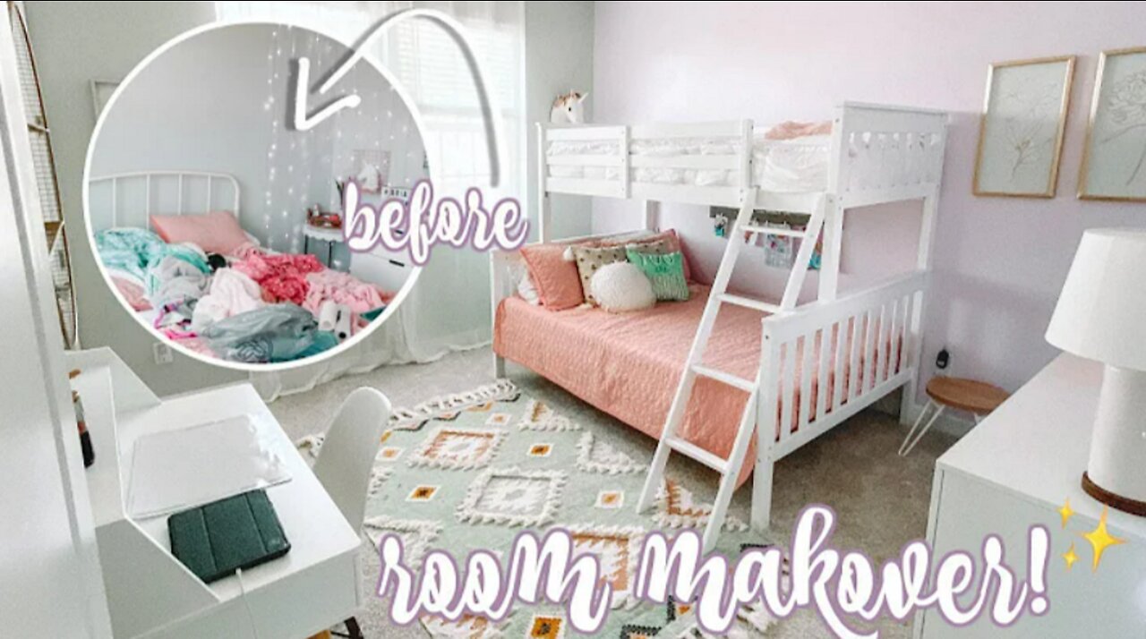 GIRLS BEDROOM MAKEOVER | BEFORE AND AFTER