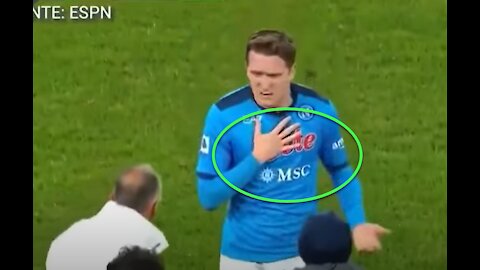 Napoli's Piotr Zielinski taken off after appearing to be struggling to breathe