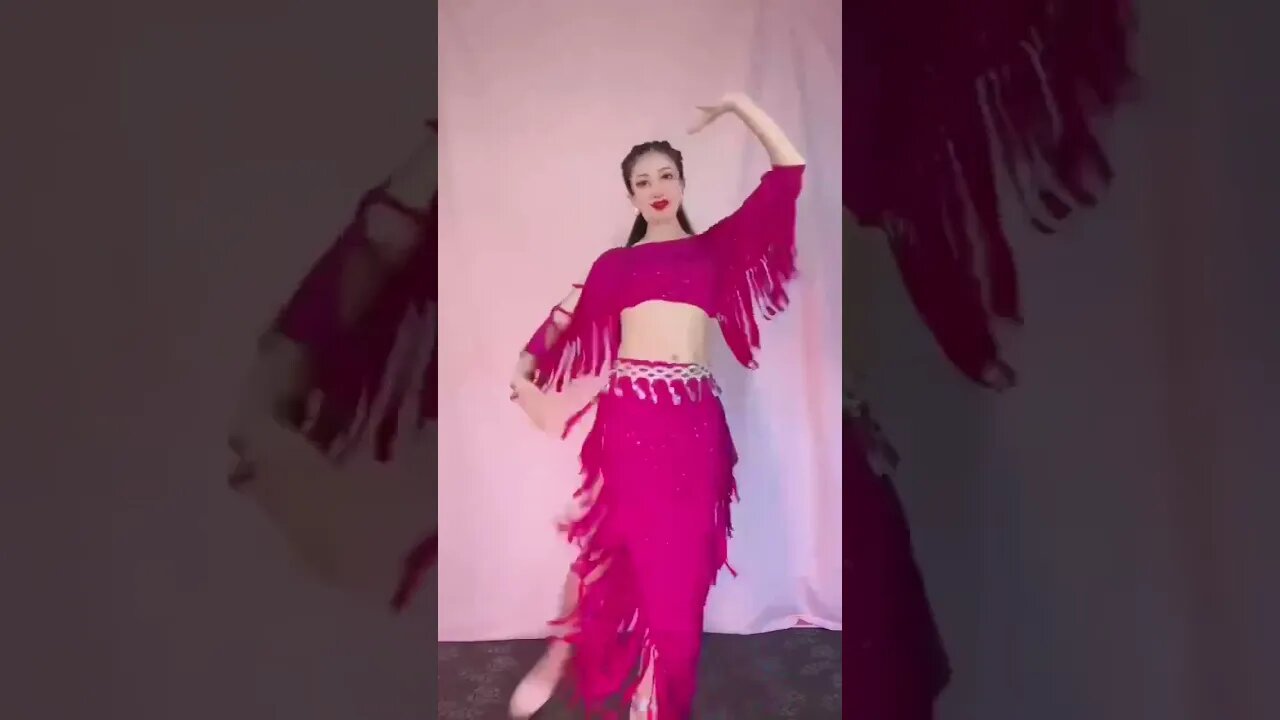 Belly Dance Practice Clothes For Women Long Sleeves Top+tassel Spandex Skirt Suit Bellydance Group S