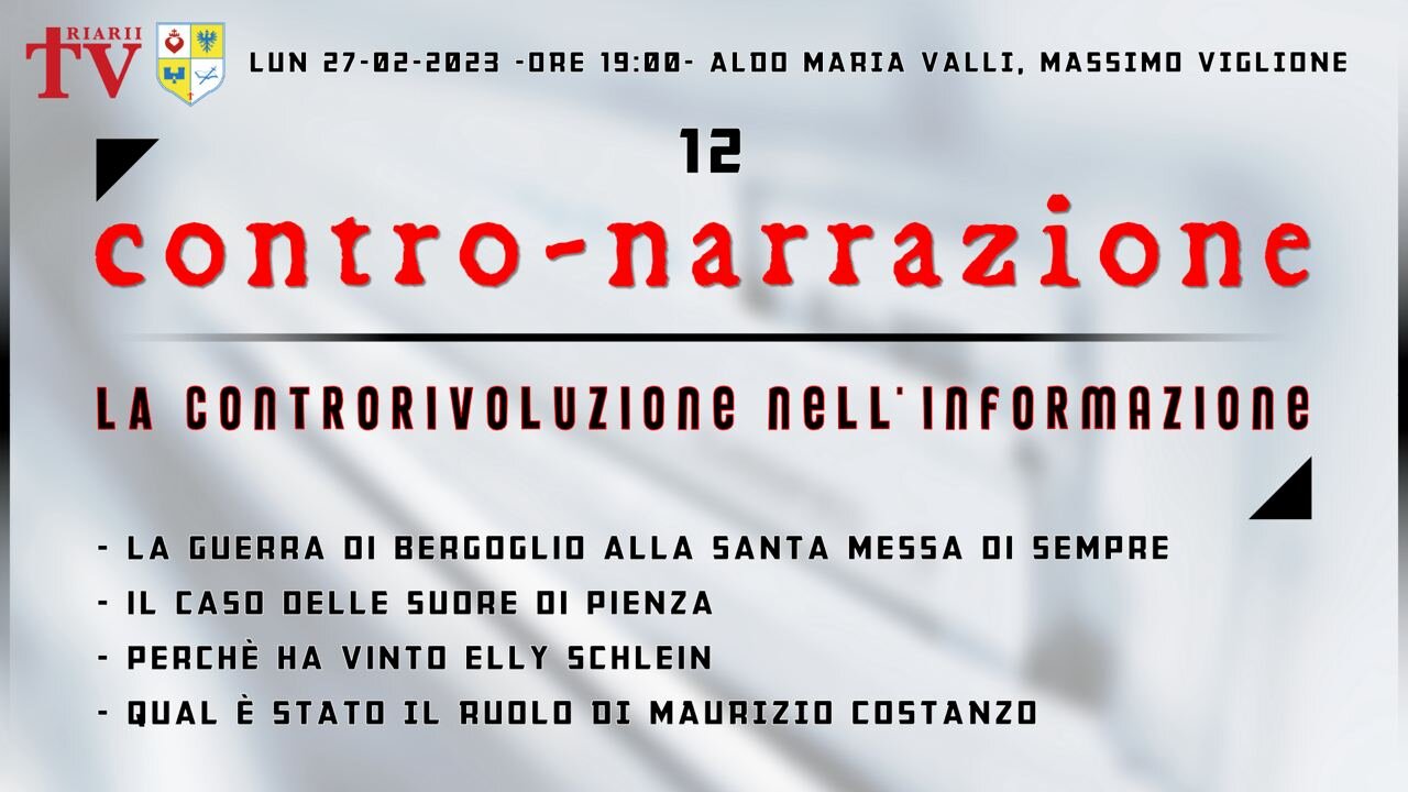 CONTRO-NARRAZIONE NR.12. Aldo Maria Valli, Massimo Viglione