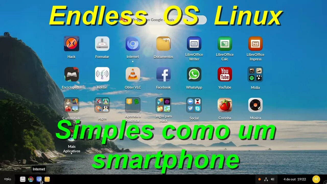 Endless OS baseado em Linux. Teste no pendrive sem instalação no computador