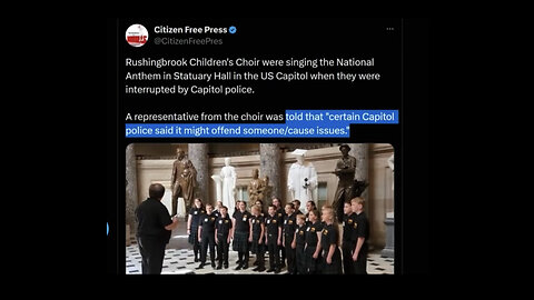 RushingbrookChildrensChoir, shut down from singing our National Anthem in OUR Capital Building