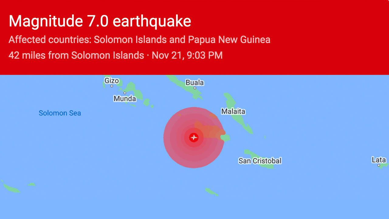 KTF News - Solomon Islands Earthquake: Tsunami warning issued following 7.3 magnitude tremor