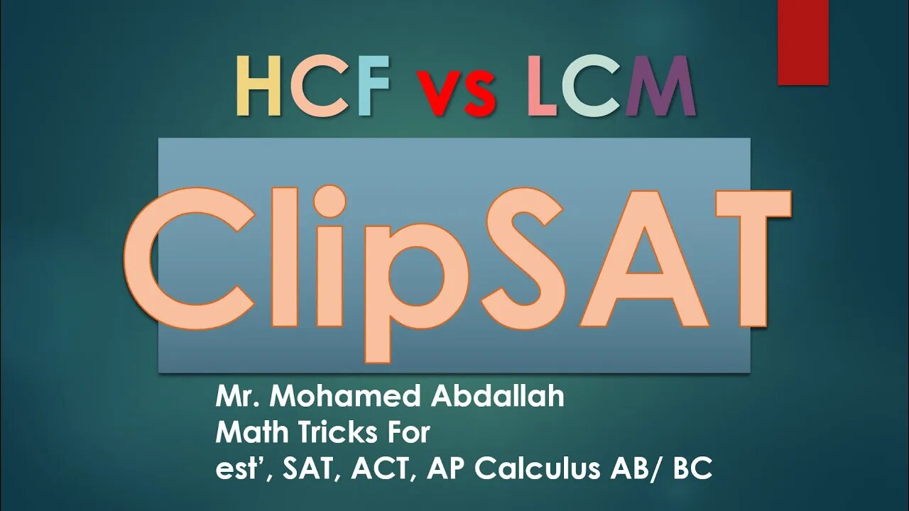 HCF vs LCM