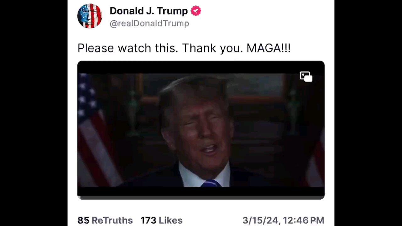 President DJT: " Please watch this."