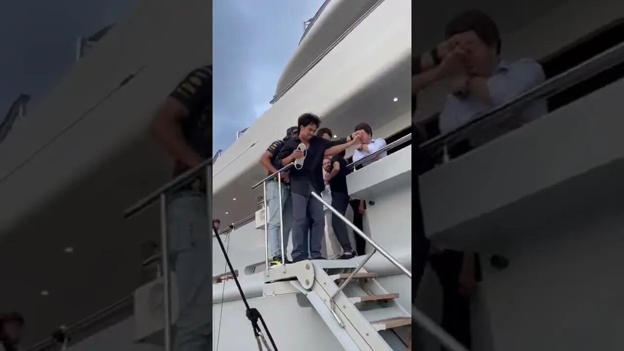 Drunk? Checo Perez has to be helped off a boat after winning in #monacogp #shorts #hangover