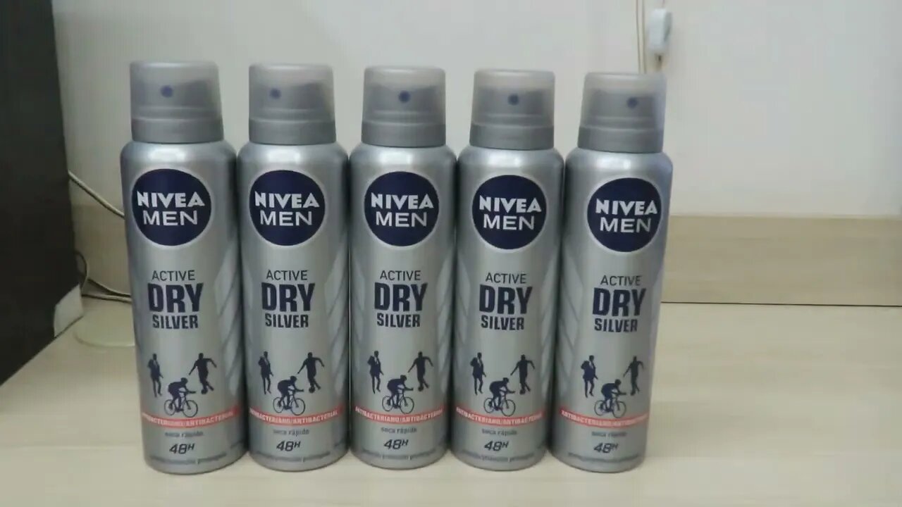 5x NIVEA Men Desodorante Antitranspirante Aerosol Silver Protect 150ml