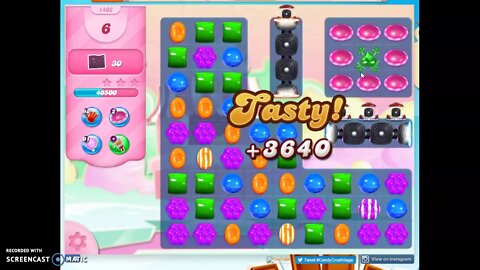 Candy Crush Level 1406 Audio Talkthrough, 3 Stars 0 Boosters