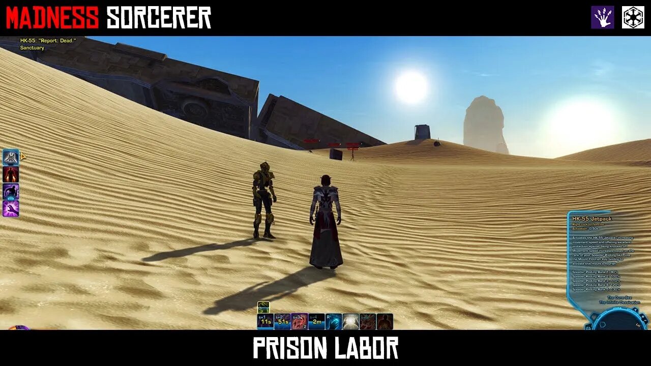 SWTOR DPS Madness Sorcerer - Tatooine Heroic Mission: Prison Labor. 2019 i7 Laptop Gameplay