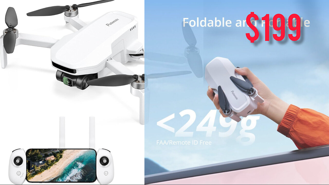 Potensic ATOM LT GPS Drone Under 249g, 40 Mins Long Flight, for beginners