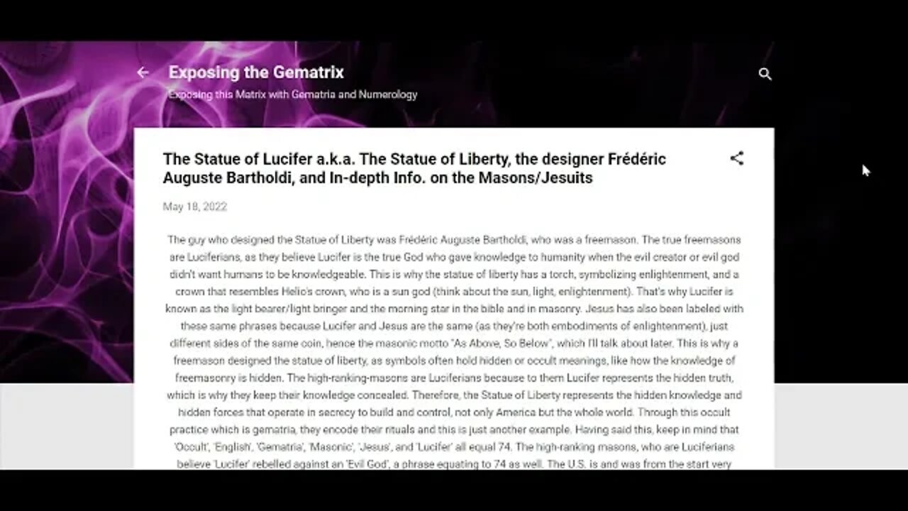 The Statue of Lucifer, Frédéric Bartholdi, and In-depth connections to Masonry #gematria #numerology