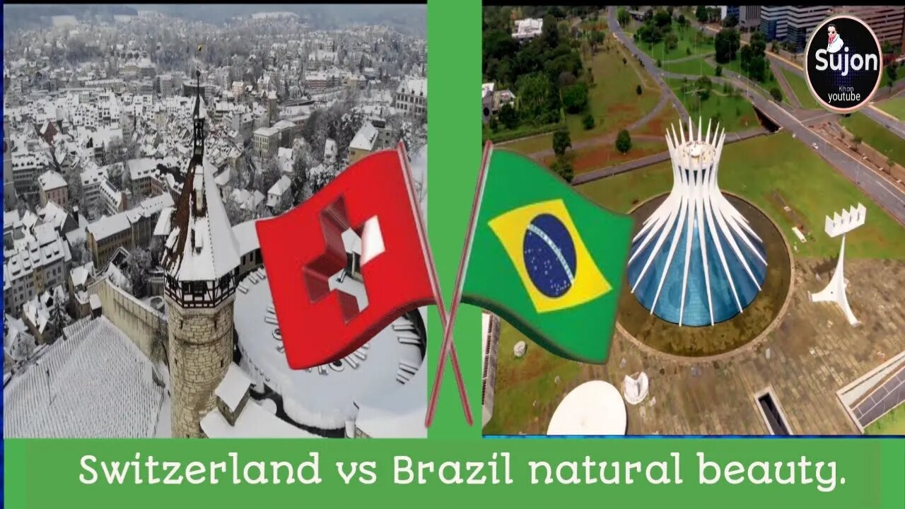 4k Switzerland and Brazil natural mountain drone video..