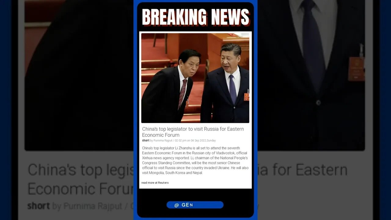 China's top legislator visits Russia for Eastern Economic Forum #shorts #news