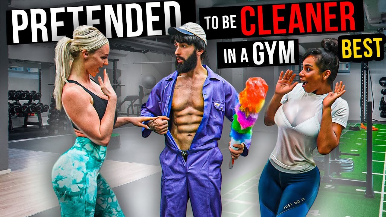 CRAZY CLEANER shocked GIRLS in a GYM prank - BEST Aesthetics in public reactions