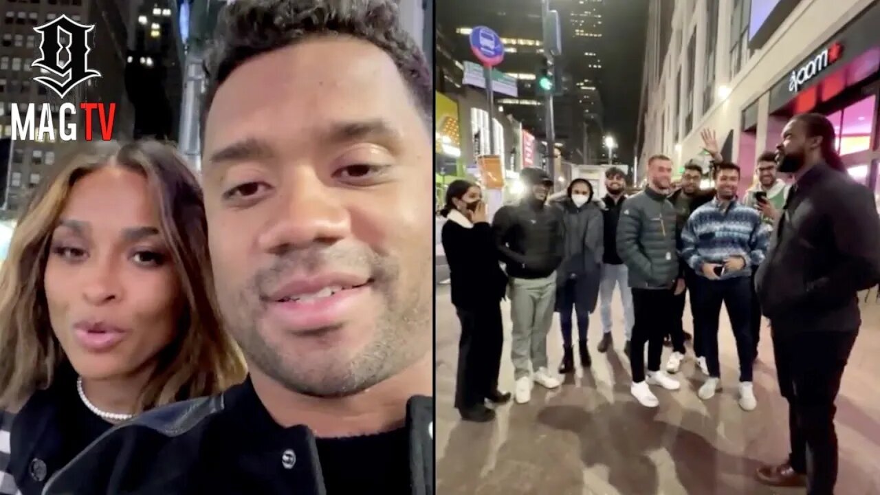 Fans Shocked To See Russell & Ciara Standing In The Middle Of Time Square! 😱