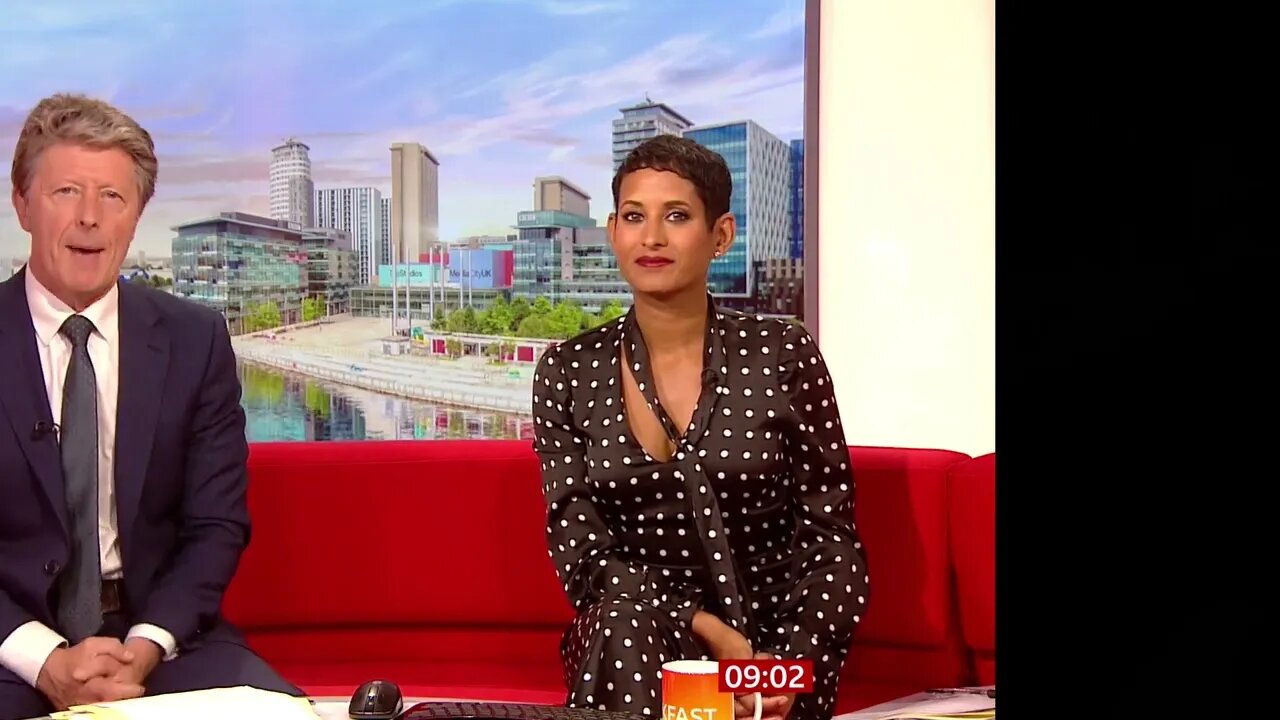 Naga Munchetty - Low Cut Long Style Dress - 12th May 2022