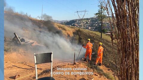 Ipatinga: incêndio em mata provoca danos em residências e atinge animais silvestres
