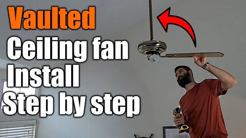 Vaulted Ceiling Fan Install | 4 Foot Down Rod | THE HANDYMAN |