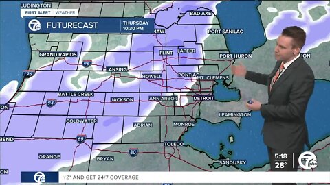 Metro Detroit Forecast: It only gets colder the rest of the week; snow developing tonight