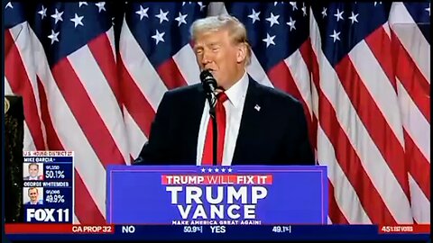 Donald Trump gives his victory speech after humiliating Kamala Harris in the presidency race