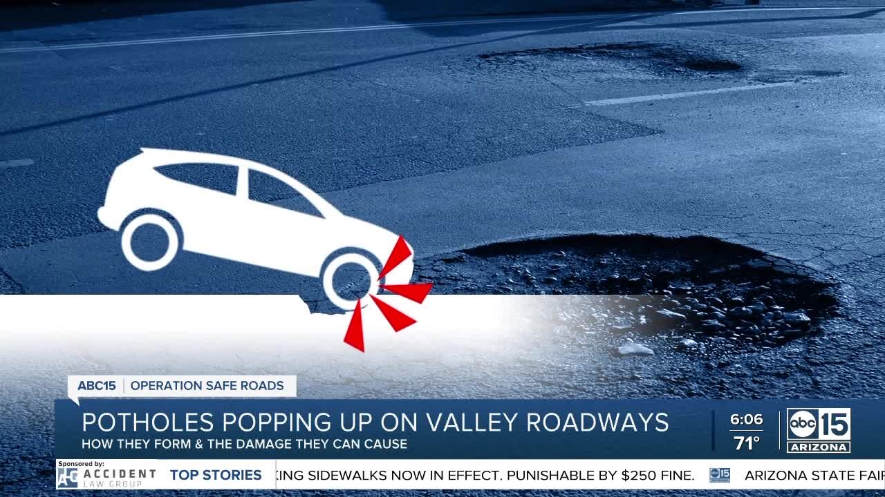 Potholes popping up on Valley roadways