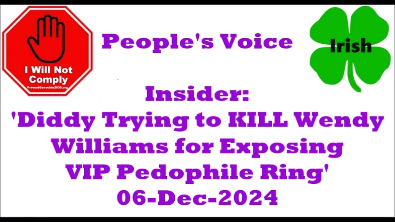 Insider 'Diddy Trying to KILL Wendy Williams for Exposing VIP Pedophile Ring' 06-Dec-2024