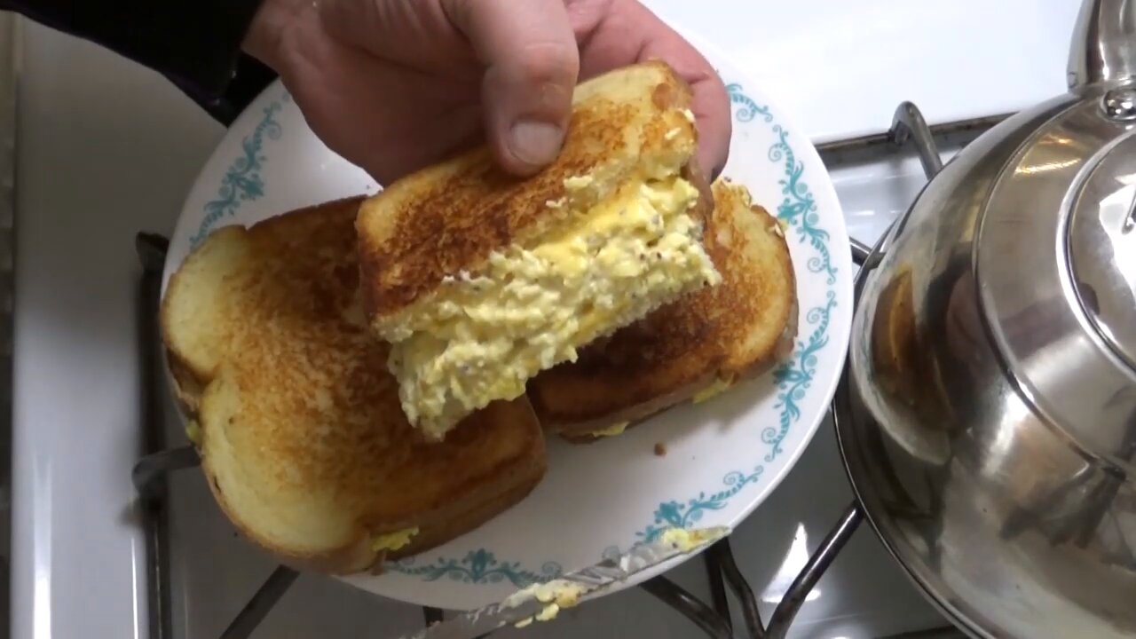 Creative Grilled Cheese with Soft Scrambled Eggs