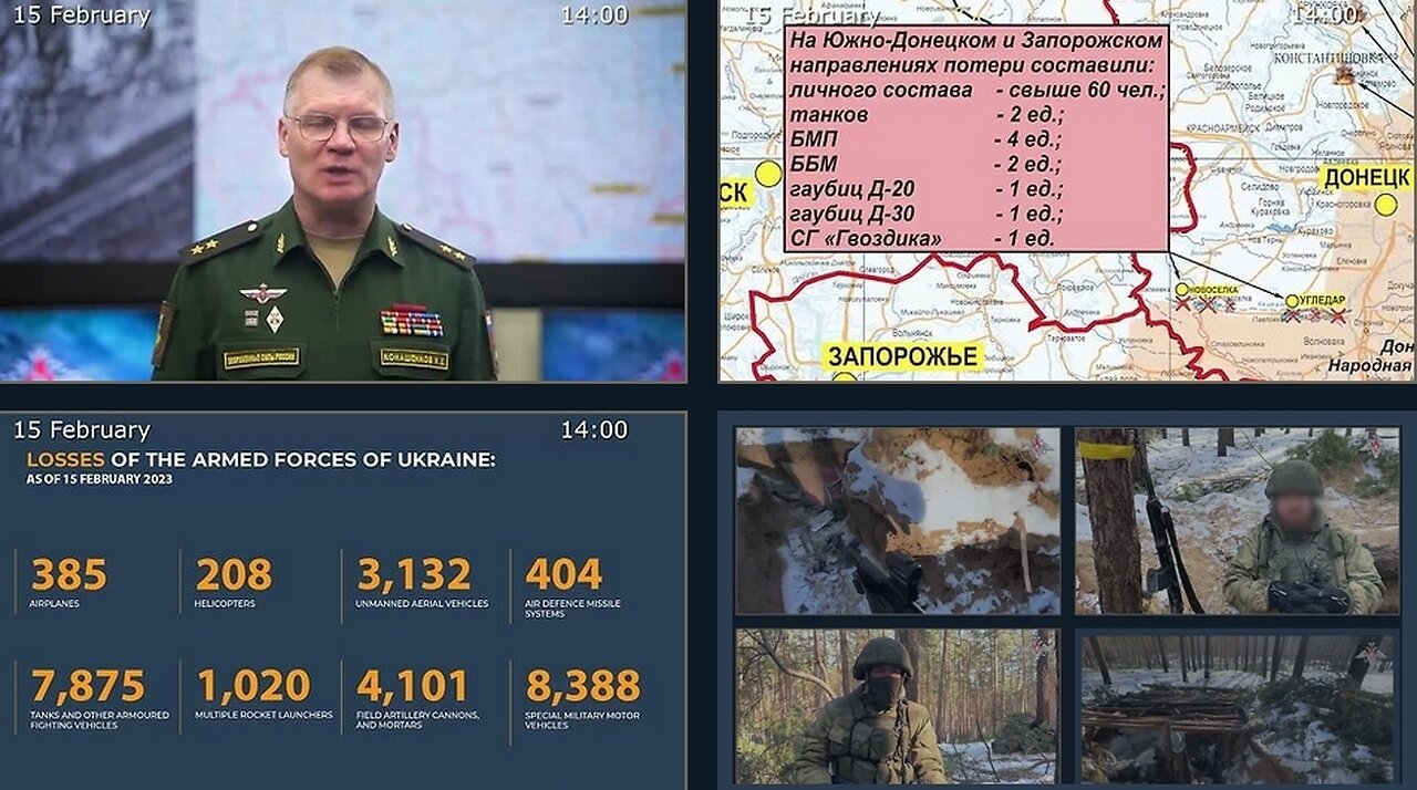 15.02.23 ⚡Russian Defence Ministry report on the progress of the deNAZIfication of Ukraine