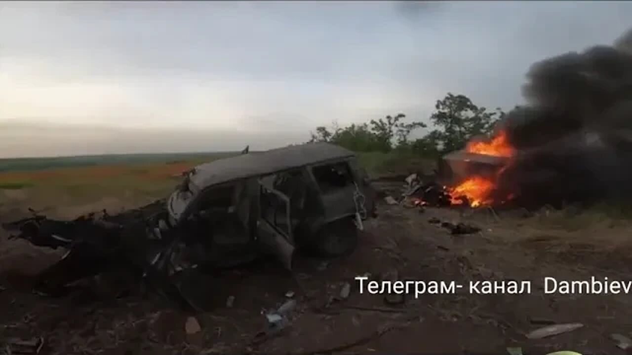 Ukrainian drives SUV through minefield, ends badly