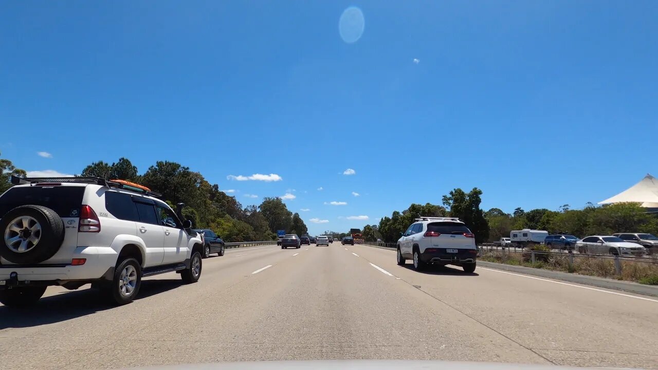 Driving on Australia Highway - The M1 Pacific Motorway