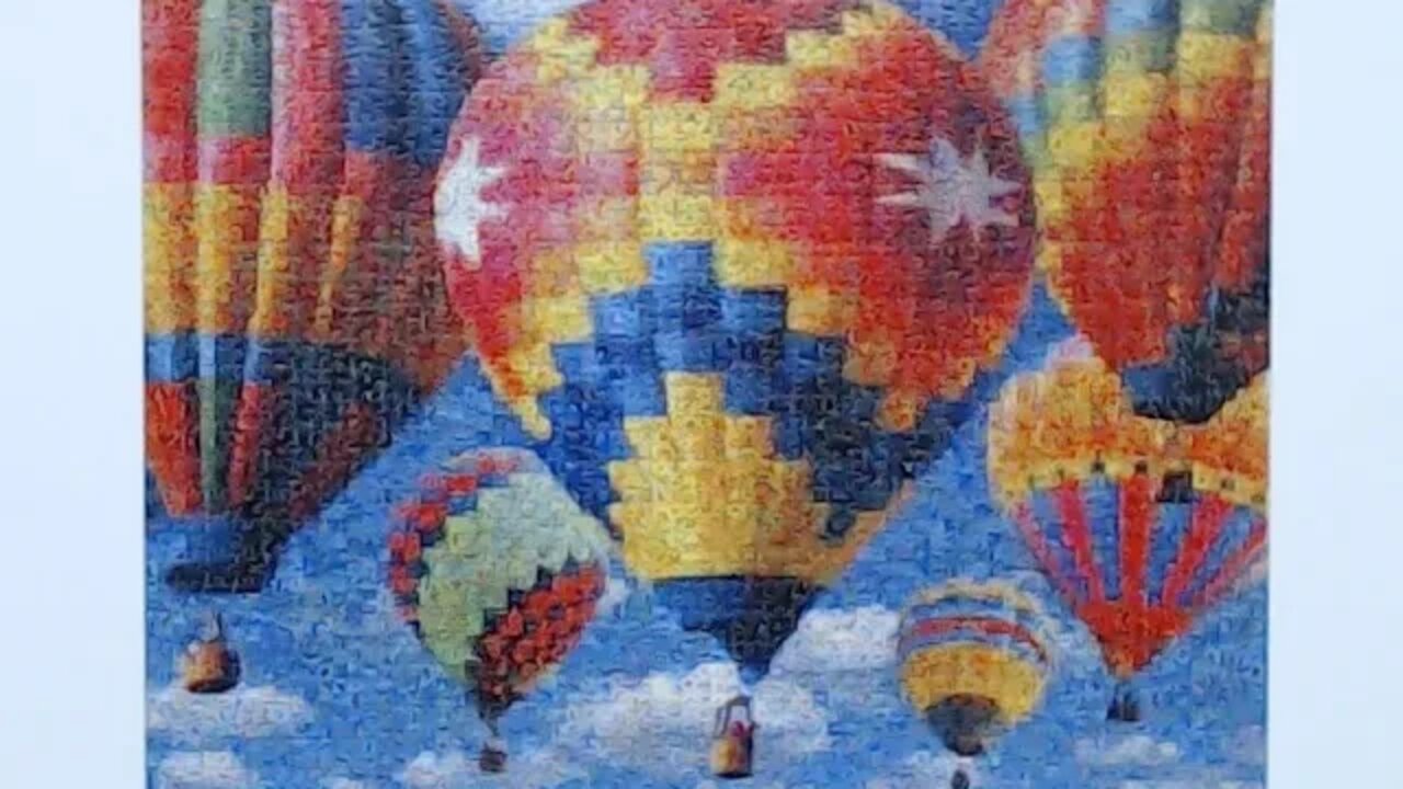 Hot Air Balloon Photomosaic Jigsaw Puzzle Time Lapse