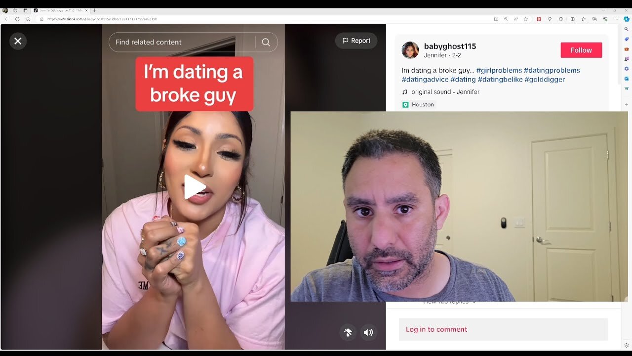 TikToker "I'm dating a broke guy"