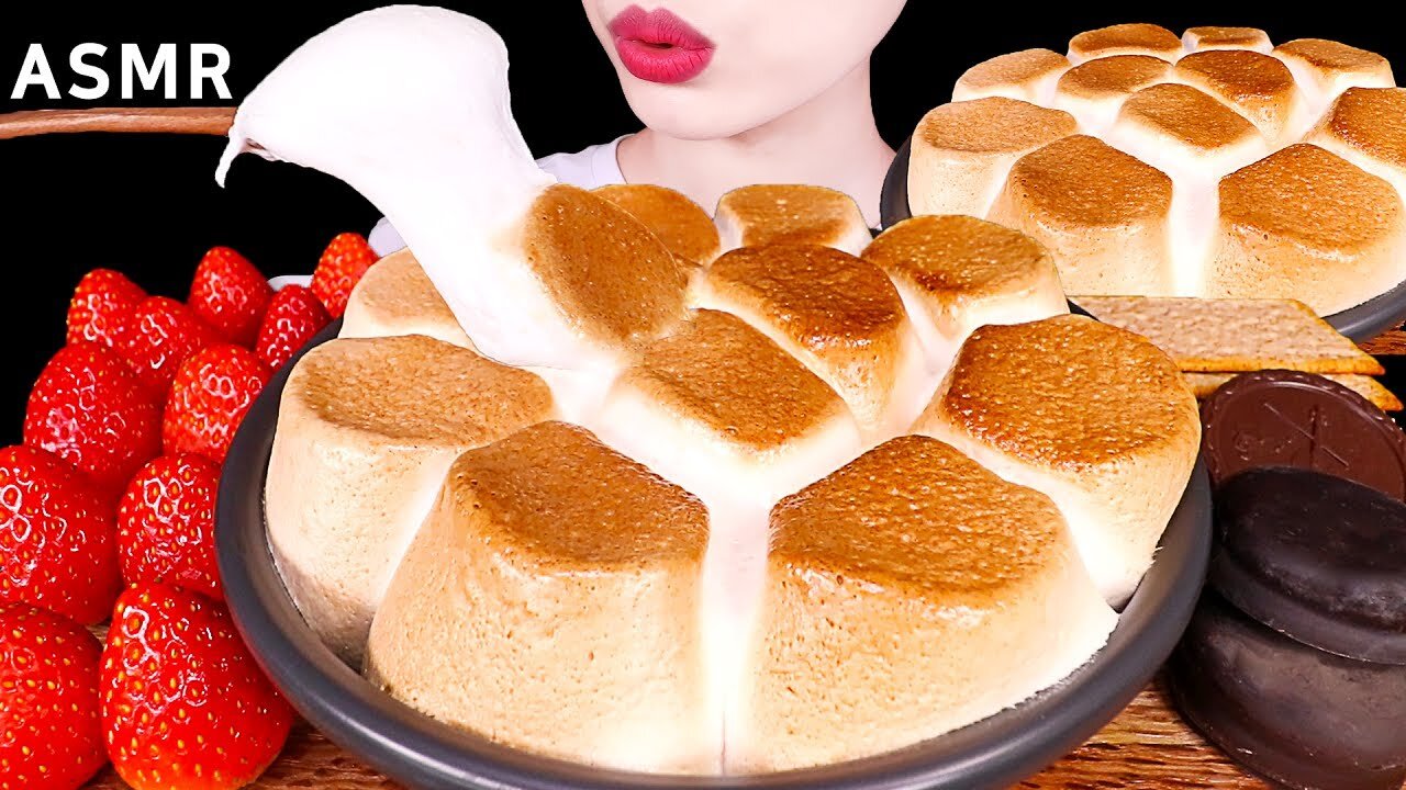 ASMR MUKBANG|NUTELLA S'MORES DIP, STRAWBERRY, CHOCOLATE 누텔라 스모어딥, 딸기, 초콜릿, 마시멜로 EATING SOUNDS 먹방 