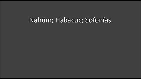 Nahum; Habacuc; Sofonias