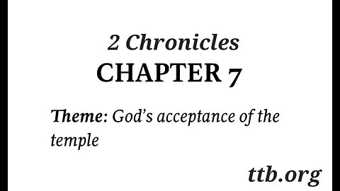 2 Chronicles Chapter 7 (Bible Study)