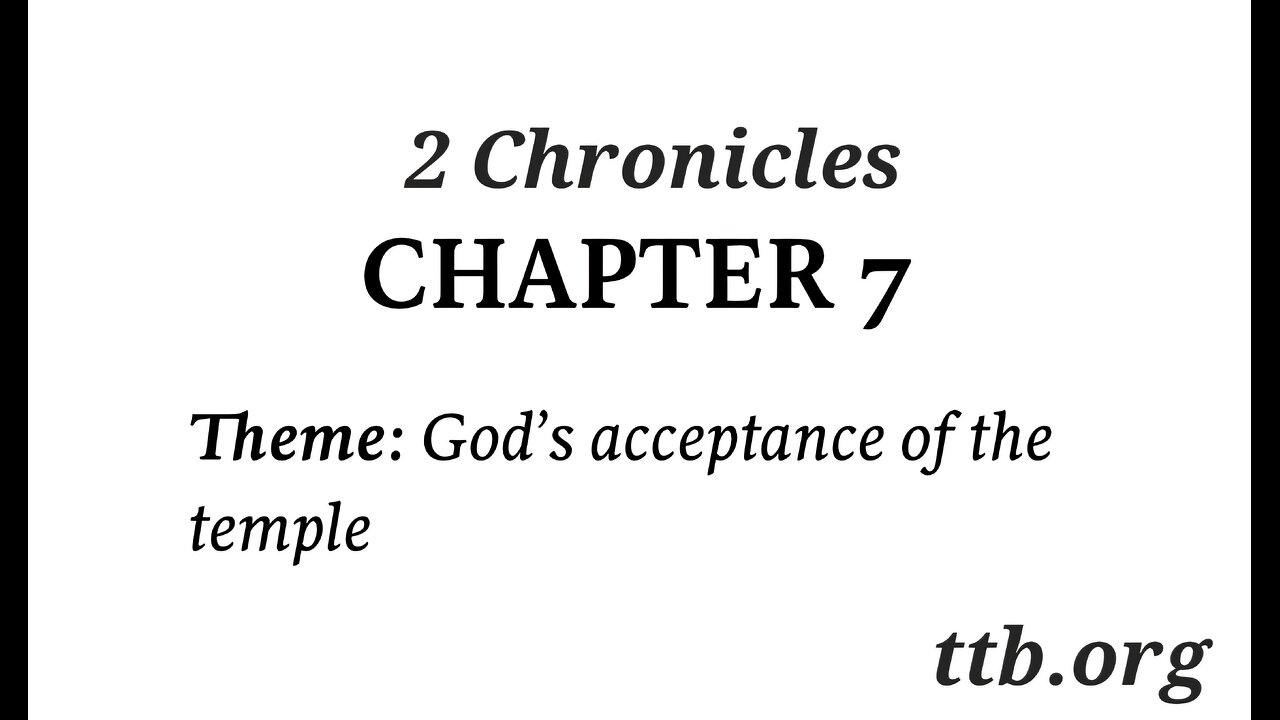 2 Chronicles Chapter 7 (Bible Study)