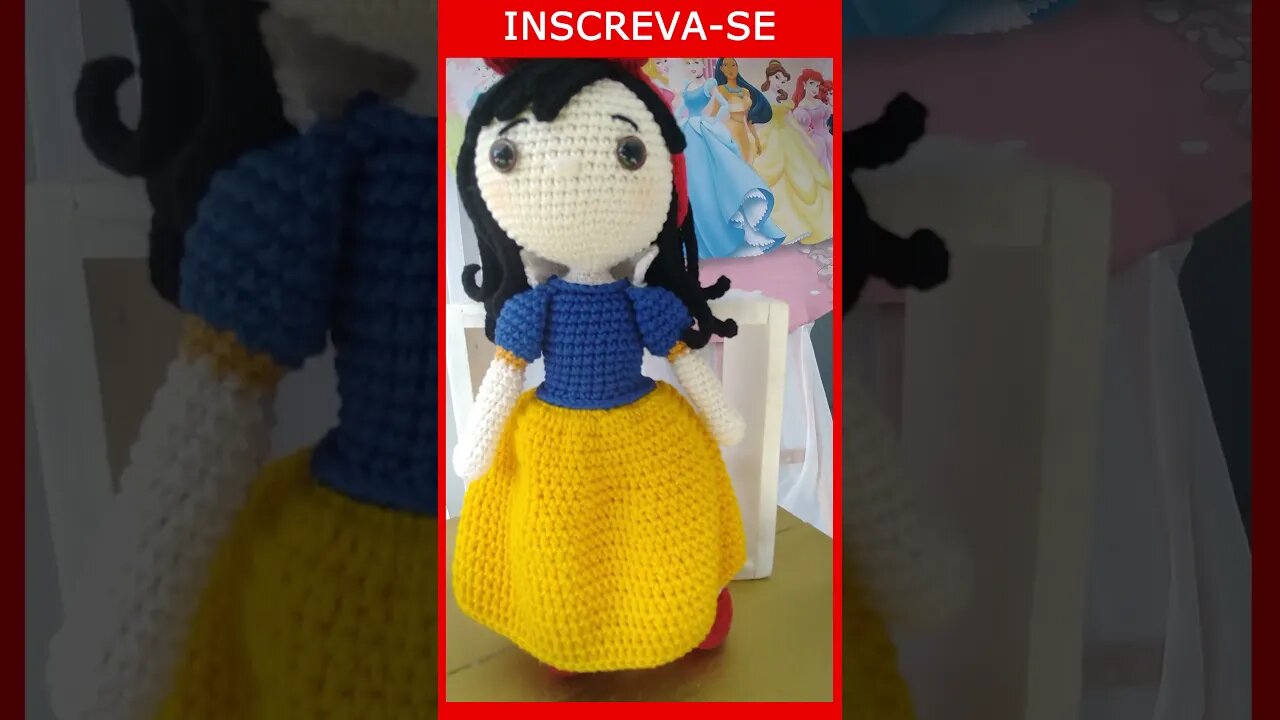 Branca de Neve receita amigurumi grátis passo a passo #shorts