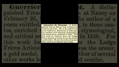 Guerrier de Dumast: Encyclopedia of Freemasonry By Albert G. Mackey