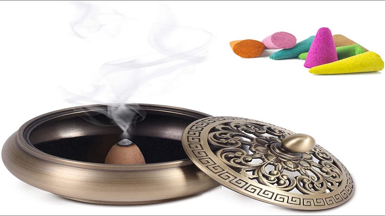 Brass Metal Incense Cone Bricks and Coil Burner