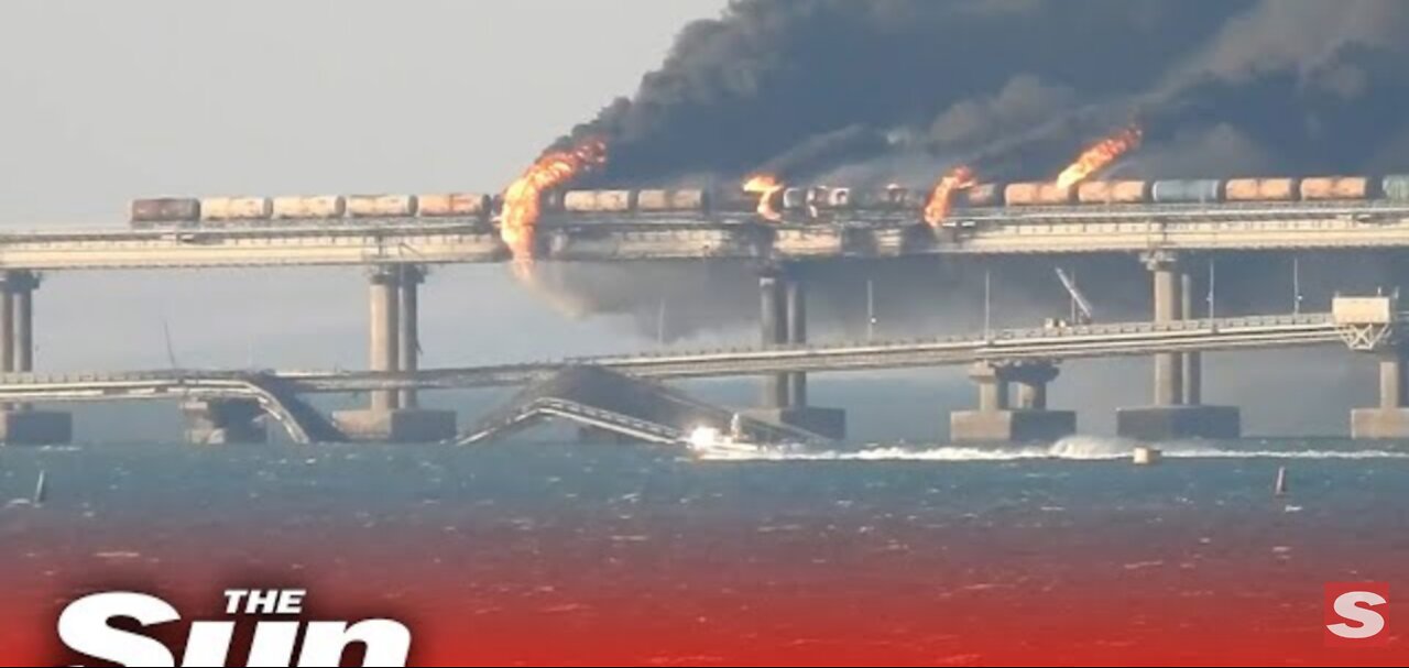 Fire rages on after blast on Crimea bridge as Russia launches investigation