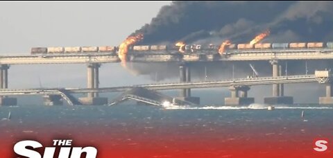 Fire rages on after blast on Crimea bridge as Russia launches investigation