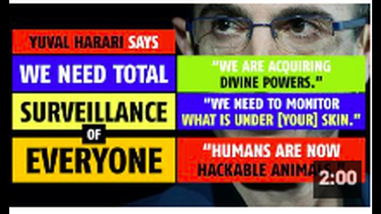 Yuval Harari wants total surveillance of you, to monitor you under your skin