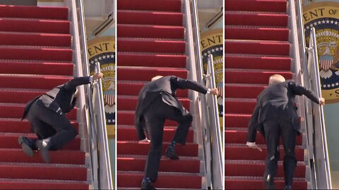 Biden stumbles up Air Force One stairs again leaving Poland