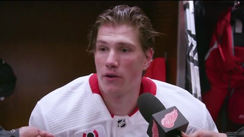 Elmer Soderblom excited but feeling 'pretty calm' about making initial Red Wings roster,