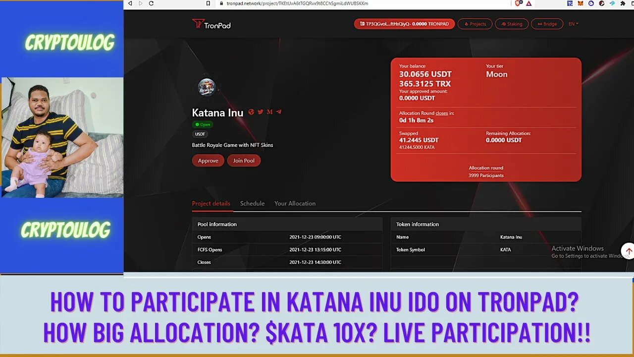 How To Participate In Katana Inu IDO On Tronpad? How Big Allocation? $KATA 10X? Live Participation!!